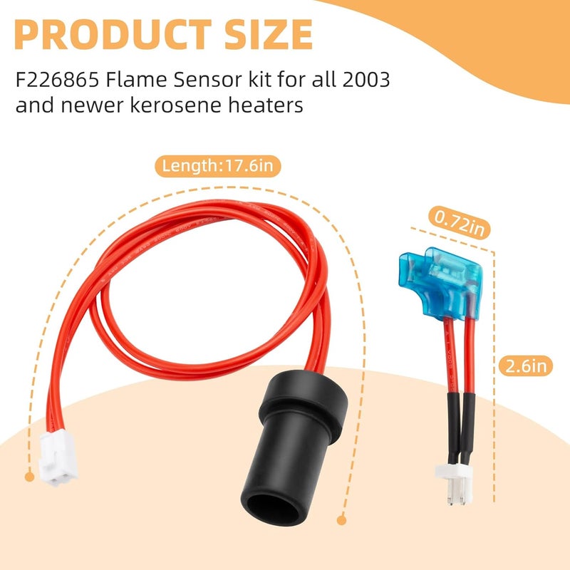 ArrogantF F226865 Flame Sensor Kit Compatible with Mr. Heater MH50KT/MH75KT/MH125KT/MH175KT,HS50KT/HS75KT/HS125KT/HS175KT, SPC-K50/K100/K150, K50/K100/K150-FA Kerosene Heaters (2003-Current Models) - Image 3